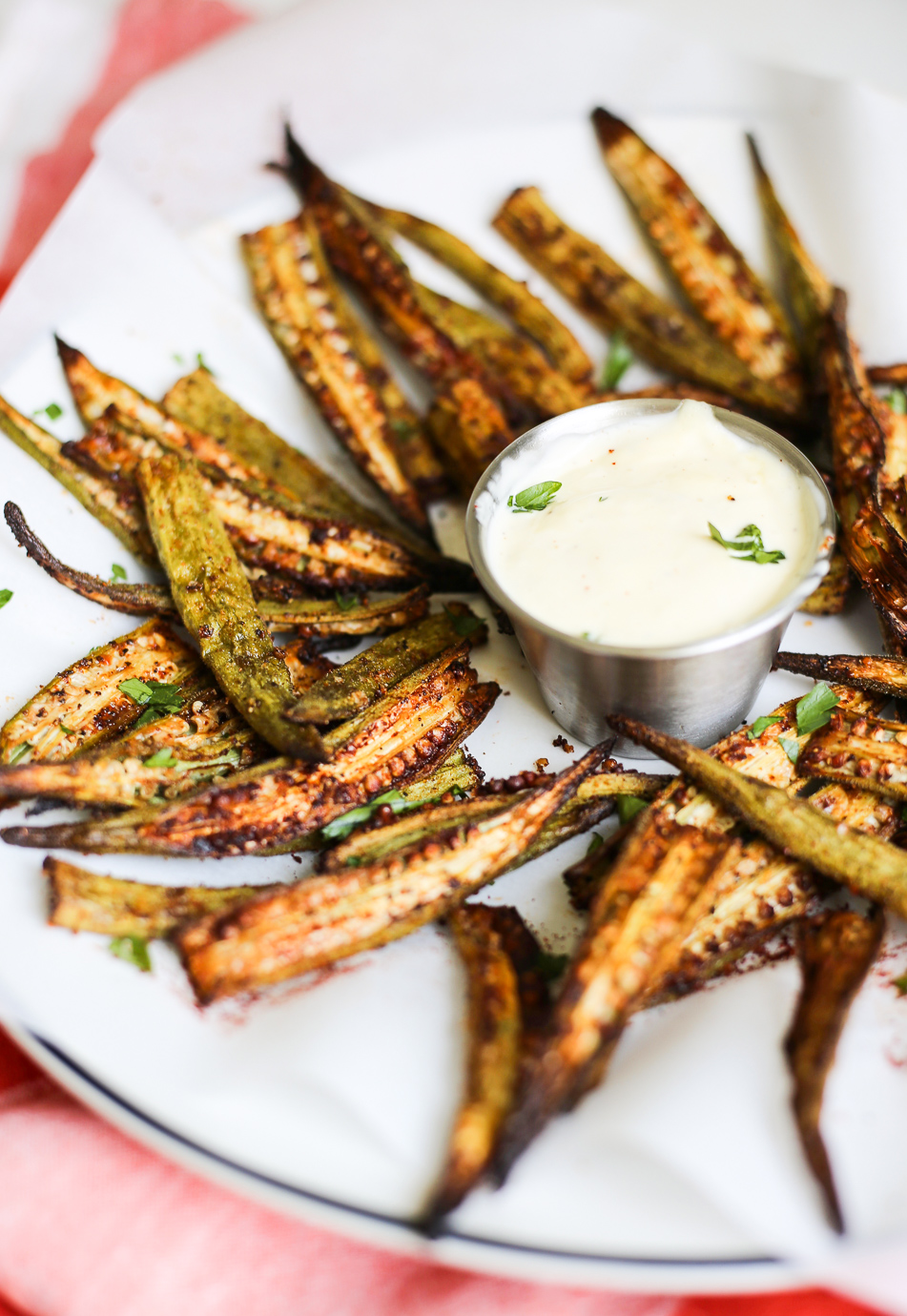 You are currently viewing CRISPY CAJUN OVEN-ROASTED OKRA FRIES WITH LEMON-GARLIC AIOLI
