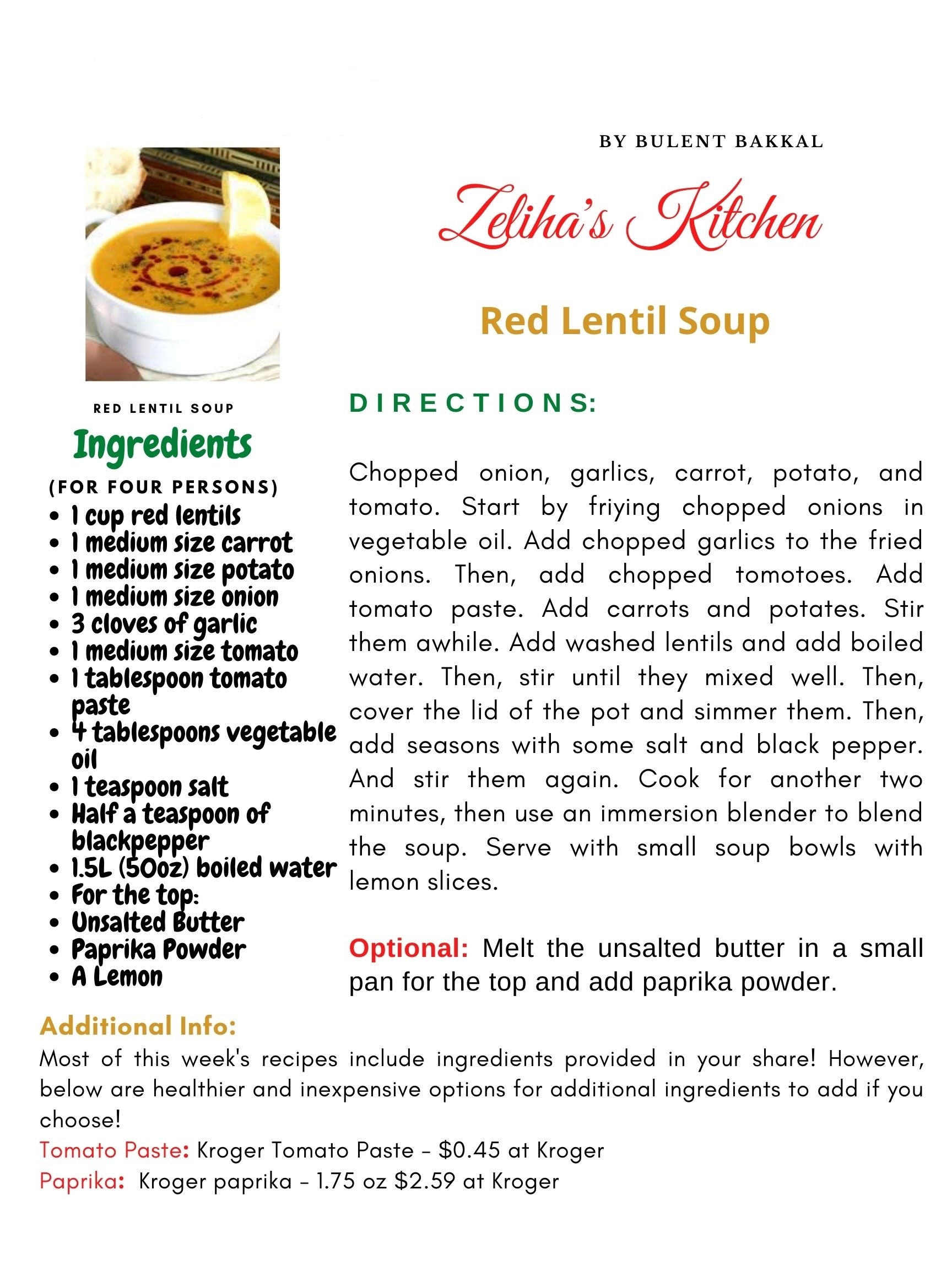 You are currently viewing Zeliha’s Kitchen-Red Lentil Soup Recipe